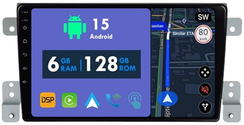 RoverOne Radio de coche GPS para Suzuki Grand Vitara 3 2005 2006 2007 2008 2009 2010-2015 Carplay Android Auto Stereo unidad principal Bluetooth navegación por satélite