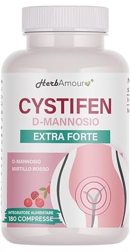 D-MANNOSIO (Dura 6 Mesi) 180 Compresse Alto Dosaggio e Assorbimento I D-Mannosio Da 500 mg. + Mirtillo Rosso E.S. Da 40 mg. | Senza Glutine, Lattosio, Zuccheri e Soia