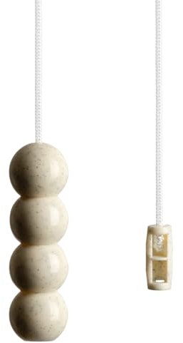 sleeklight Bathroom Light Pull Cord with Cream Marble Effect Pebble Handle, Ice White String and Connector