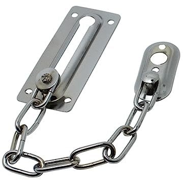 Mikikit Security Latch Lock for Display Cabinet Iron Material Door Locks Chain for Home Room Cabinet Silver