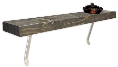 MKGT NO Drill Radiator Shelf | Rustic Slim Narrow Shelf for Hallway (Driftwood, 60cm)