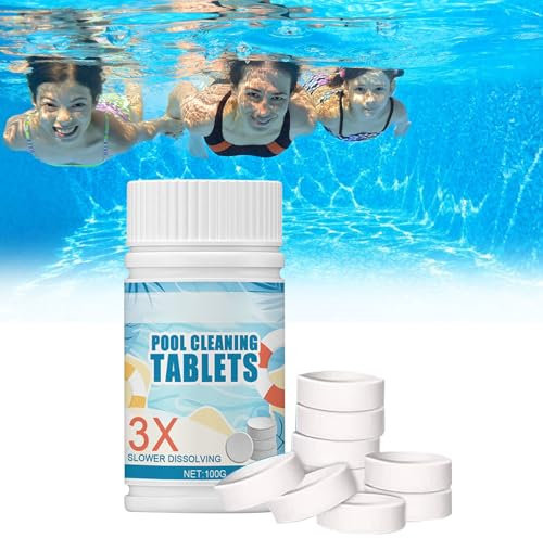 Pool Cleaning Tablets,Pool Chlorine Tablets,for Hot Tubs, Spa, Swimming Pools,100g