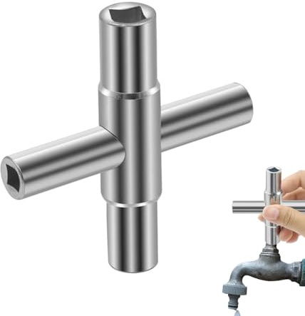 Vierkantschlüssel,4 Wege Wasserhahnschlüssel,Heizungsschlüssel,Kreuz Wasserhahn Werkzeug,Badezimmer Schraubenschlüssel,Innenmaß 6.5mm 7mm 8mm 9mm Für Wasserhähne,Ventile,Schaltschränke,Box Schrank