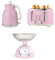 Salter Retro Pink Kettle, Toaster & Kitchen Scale Set – 1.7L Rapid Electric Water Boiler, 4-Slice Toasting, 6 Browning Levels, Mechanical Dial, 5kg Capacity, 1L Dishwasher Safe Bowl, Vintage Design