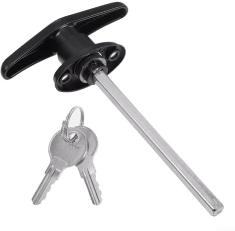 Niceminiwall Garage Door Lock for Outside Handle Replacement with Springs, Zinc Alloy Heavy-Duty Security Latch for Sheds, Barns, Coops and Playhouses, Black