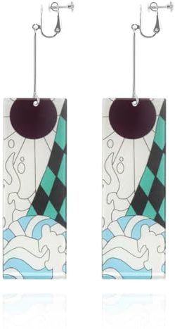 LONZIKP Anime-Ohrringe (Paar), tropfenförmige Acrylohrringe, Unisex, Cosplay-Accessoires, Kinderaccessoires, Geschenk für Anime-Fans (7,1 cm)