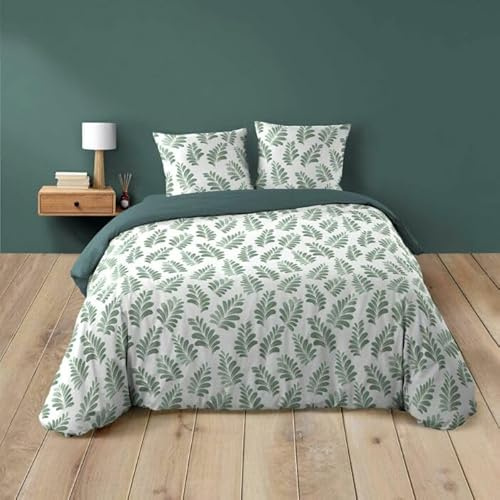 Douceur d'Intérieur, Bettwäsche-Set, 3-teilig (240 x 220 cm), Aqualis grün, 100% Baumwolle