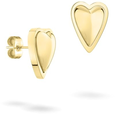 LIEBESKIND BERLIN Damen Schmuck mit Herz - Funkelnde Kette, Armband und Ohrringe mit Glasherz aus Edelstahl in Silber, Gold & Roségold - zeitlos, modern und alltagstauglich - Geschenkidee