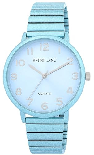 Excellanc Damenuhr aus Edelstahl in Blau, in Einer Länge von 21 cm, Klassisches Design für Jede Frau