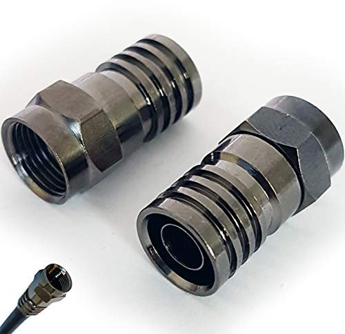 Loops 20x QUALITY Outdoor RG6 F-Type Male Hex Crimp Connectors – Aerial/Coaxial CT100 RG6 Sky – Satellite Cable Video Screw Plugs