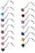 Mudder 20 Gauge 15 Pièces Anneaux de Nez Courbés en Acier Inoxydable Bague du Nez Vis de Zircon Piercing Bijoux pour Le Corps, 15 Couleurs, Acier inoxydable, oxyde de zirconium, Acier inoxydable,