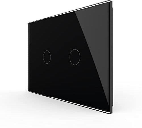 LIVOLO Interruttore della Luce con Indicatore LED Touch Switch con Pannello in Cristallo Toccare Interruttore a parete per Illuminazione Domestica,2 Gang 2 Way,C902S-12
