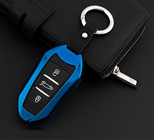 Porte-clés de voiture pour Peugeot 4008 DS6 DS5 Citroën Triomphe Quatre C4 et C5, bleu