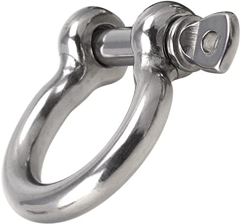 OPIOL QUALITY® Schäkel Geschweift Form Ø 6mm aus Edelstahl A4 V4A (4 Stück) Rundschäkel Verbinder Drehschäkel D-Schäkel Augenbolzen Drahtseil Seil Boot Säurebeständig