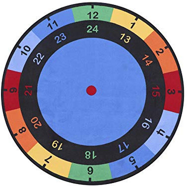 Primaflor - Ideen in Textil Kinderteppich Lern-Teppich Spielteppich - Uhr, 200cm Durchmesser, Uhr Lesen Lernen