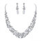 Clearine Damen Schmuckset Hochzeit Braut Österreichischen Kristall Marquise Cluster Kragen Halskette baumeln Ohrringe Set Klar Silber-Ton