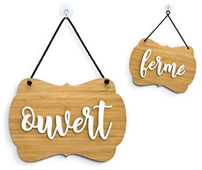 SIGNS | Shabby Chic panneau - Ouvert/Fermé Enseigne à Suspendre [OC05] à Double Face, en relief - Plaque de porte suspendue à double face - Plaque de fenêtre pour magasin professionnel réversible