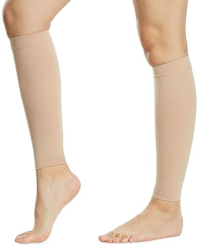 beister Bas De Compression Mollets Homme & Femme, 20-30mmhg Bas De Contention Sans Pied Medical Classe 2 Soutien Graduel, Manchon de Compression Mollet, Indiqué pour Les varices, l'œdème, Le vol