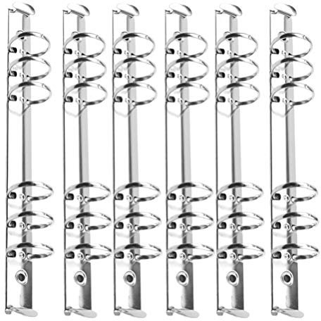 STOBOK 6 stücke 6-ring binder mechanismus silber metall 6 ring loses blatt buch binder ringe ordner langlebig aktenhalter datei binder für büro schüler