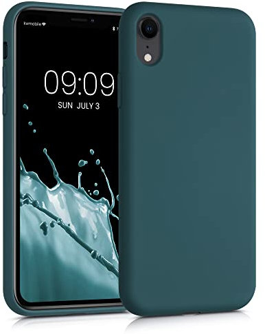 kwmobile Custodia Compatibile con Apple iPhone XR Cover - Back Case per Smartphone in Silicone TPU - Protezione Gommata - petrolio matt