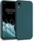 kwmobile Hülle kompatibel mit Apple iPhone XR Hülle - gummierte TPU Silikon Handyhülle - Schutzhülle für kabelloses Laden - Case in Petrol matt