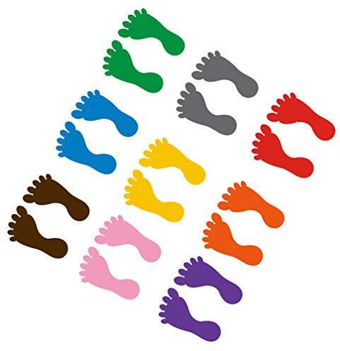 Toyvian Fußabdruck Aufkleber Boden Wand Kindergarten Treppe Selbstklebend Füße Sticker 9 Paare Zufällige Farbe Wasserdichter Kinderzimmer Klassenzimmer Zuhause Schule Bad Einkaufszentrum Deko