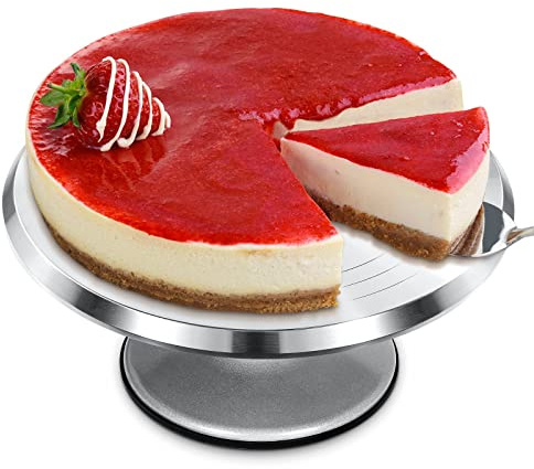 himaly 30.5 cm großer Tortenständer, klein, rund, Dekoration, Drehteller aus Aluminium, drehbarer Tischhalter, personalisierbar, Backblech, Werkzeug, Hochzeit, gestufte Kuchen
