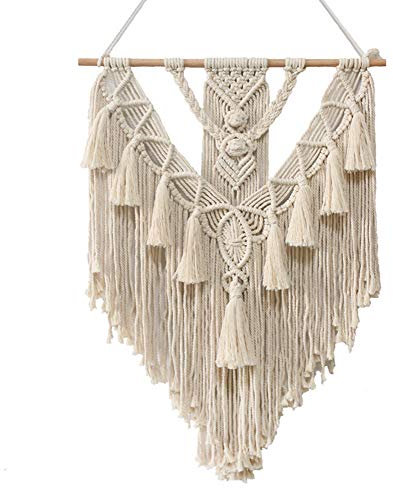 Makramee Wandbehang Boho Wanddeko Gross Wandteppich Gewebte Tapisserie, Handgefertiges Wand Kunst Home Decor Für Schlafzimmer und Wohnzimmer Dekoration (Stil A)