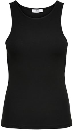 ONLY Women's Onlkenya Life Rib Tank JRS Noos Top - Black - S