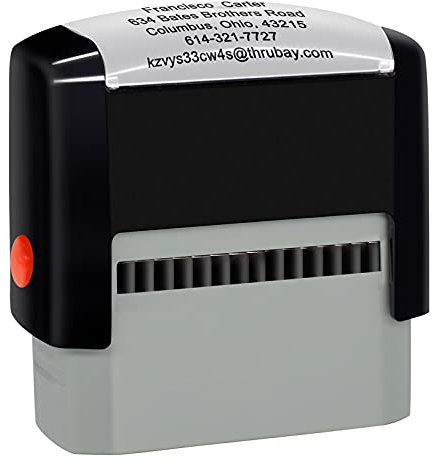Personalisierte stempel (70 x 25 mm -5 Zeilen)- Stempel Individuell Gestalten- Selbstfärbende Stempel- Stempel Für Benutzerdefinierte Adresse Zurücksenden Schwarz