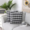 ZJDECOR Buffalo Plaid Fall Throw Pillow Covers Set of 2, Gingham Check Farmhouse Square Pom Pom Throw Pillow Case Cover for Couch, Auto, Sofa, Home Decor, 45,7 x 45,7 cm, Schwarz und Weiß