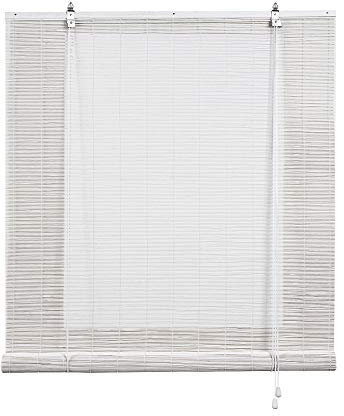 Estores Basic, Bambus-Jalousie, Weiß, Kreide, 120 x 175 cm, Rollos für Fenster