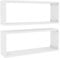 vidaXL 2X Würfelregal Wandregal Hängeregal Cube Lounge CD Regal Dekoregal Bücherregal Schweberegal Wandboard Regalwürfel Hochglanz-Weiß 60x15x23cm Holzwerkstoff