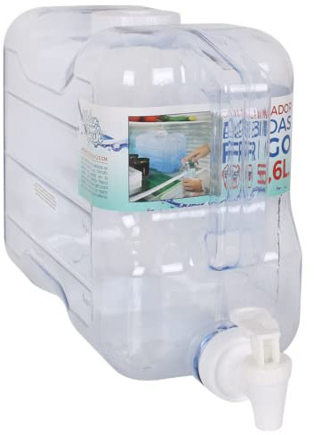 TIENDA EURASIA - Dispensador de Agua y Bebidas para la Nevera - Dosificador de Grifo - Capacidad para 5,6 litros - 20 x 34 x 12 cm - Ideal para Mantener el Agua Fresquita (5,6 Litros)
