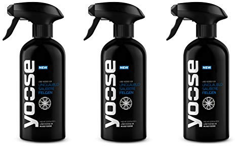 yoose Premium Felgenreiniger pH-neutral säurefrei Professionelle Felgenpflege für Alu und Stahlfelgen (3 Flaschen (3X 500ml))