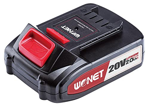 WONET batteria di ricambio per attrezzi, 20 V/2,0 Ah, per elettroutensili e attrezzi da giardino elettrici di WONET