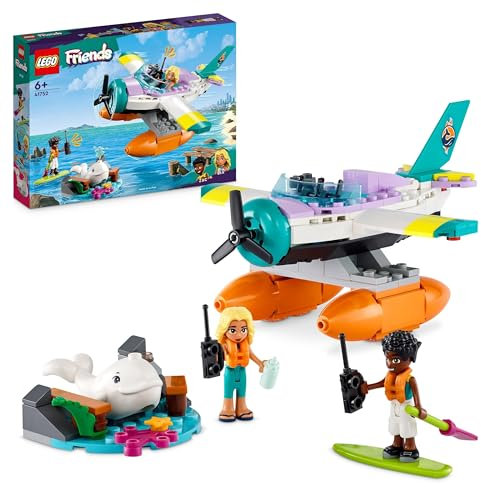 LEGO 41752 Friends Sea Rescue Plane Toy Set, Animal Care Playset with Whale Figure and 2 Mini-Dolls, Birthday Gift for Girls, Boys and Kids 6 Plus Years Old