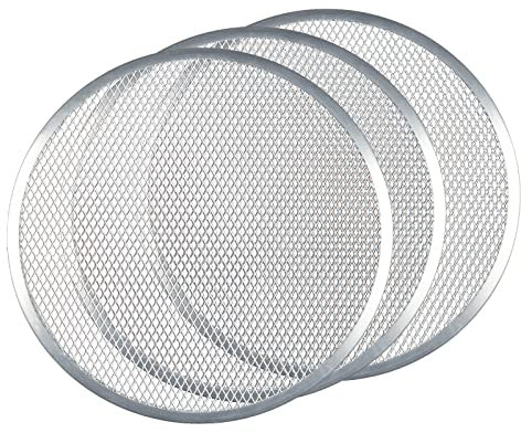 YOUNTHYE 3-Piece 13-Inch Aluminium Pizza Trays, Non-Stick Mesh Pizza Screens for Oven, Baking, Home, Kitchen