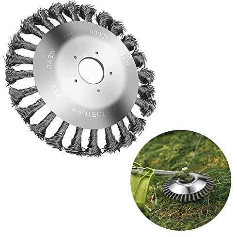 RICHDMI-Rasenmäher, Unkrautbürste, Unkrautbürste Freischneider, Unkrautvernichter, Trimmer Garten, Unkraut Entferner Gerät, Unkraut Drahtbürste, Drahtbürste Freischneider für effektive Moosentfernung