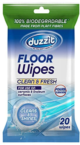 Duzzit Floor Wipes, Pack 20 100 Percent Biodegradable Wipes