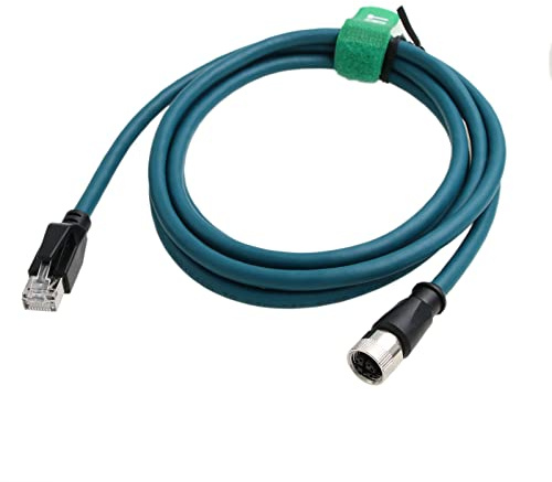 HangTon Ethernet Kabel M12 X-code 8 Pin Buchse auf RJ45 Cat7e Patch Cord für Industrieautomation Aktuator Sensor Profibus Netzwerk Switches 3M