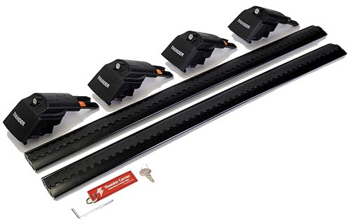 Thunder Carrier Roof Rack For Audi A6 Avant 2011-2018 Aluminium Roof Rack Roof Rails Cross Bars Lockable - Fit Flush Rails Roof Rails, Cross Bar, Rail Carrier (Black)