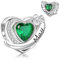 Symretie Charms Geburtsstein Mai Anhänger Charm aus 925er Sterlingsilber,Offen Gearbeiteter Herz Perlen Geburtstagsgeschenke für Frauen