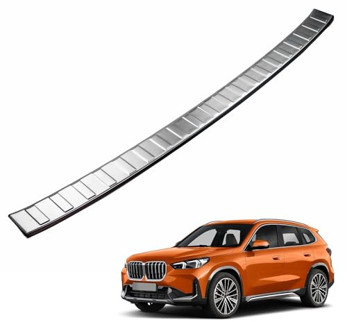 Chromemaster | Ladekantenschutz Stoßstangenschutz Kompatibel mit BMW X1 / iX1 2022+; Edelstahl, Gebürstet, Silber; Lackschutzleiste Sichert den Heckstoßfänger vor Beschädigung