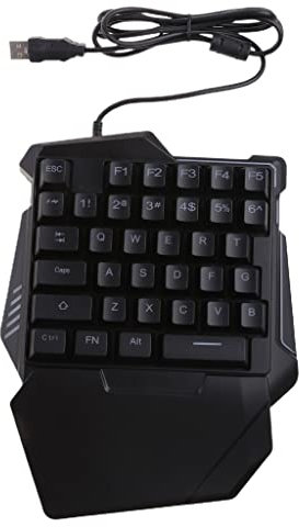 Yisawroy Clavier de jeu à une main RVB rétroéclairé portable Mini clavier de jeu ergonomique repose-main pour PC Gamer Smart