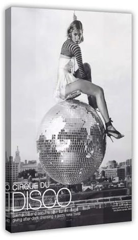 ZOLULA Funky Discokugel 70er Jahre Poster Leinwand Poster Wandkunst Dekor Druck Bild Gemälde für Wohnzimmer Schlafzimmer Dekoration Rahmenstil 30 x 45 cm