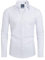 DEMEANOR Mens Dress Shirts Long Sleeve Dress Shirts for Men Slim fit Shirt Mens Casual Shirts Non-Iron Men Formal Shirts White