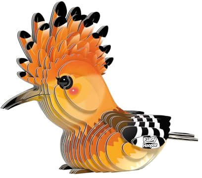 EUGY 650105 Wiedehopf, 3D Tier-Puzzle für Kinder und Erwachsene zum Zusammenbauen, DIY Tierfigur, Bastelset ab 6 Jahren