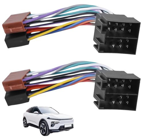 Adaptador ISO de 16 pines para radio de coche, 2 unidades, adaptador de radio de coche, conector ISO macho a hembra, conector de cable compatible con VW Opel Astra F G Corsa B C Fiat Ducato