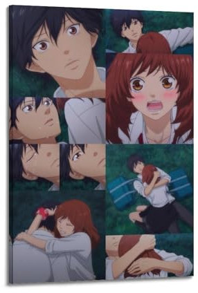 Ästhetisches Anime-Poster Ao Haru Ride Blue Spring Ride, Filmposter auf Leinwand, Wandkunst, Dekor, Wohnzimmer, Schlafzimmer, Dekoration, Poster, 40 x 60 cm, Rahmenstil